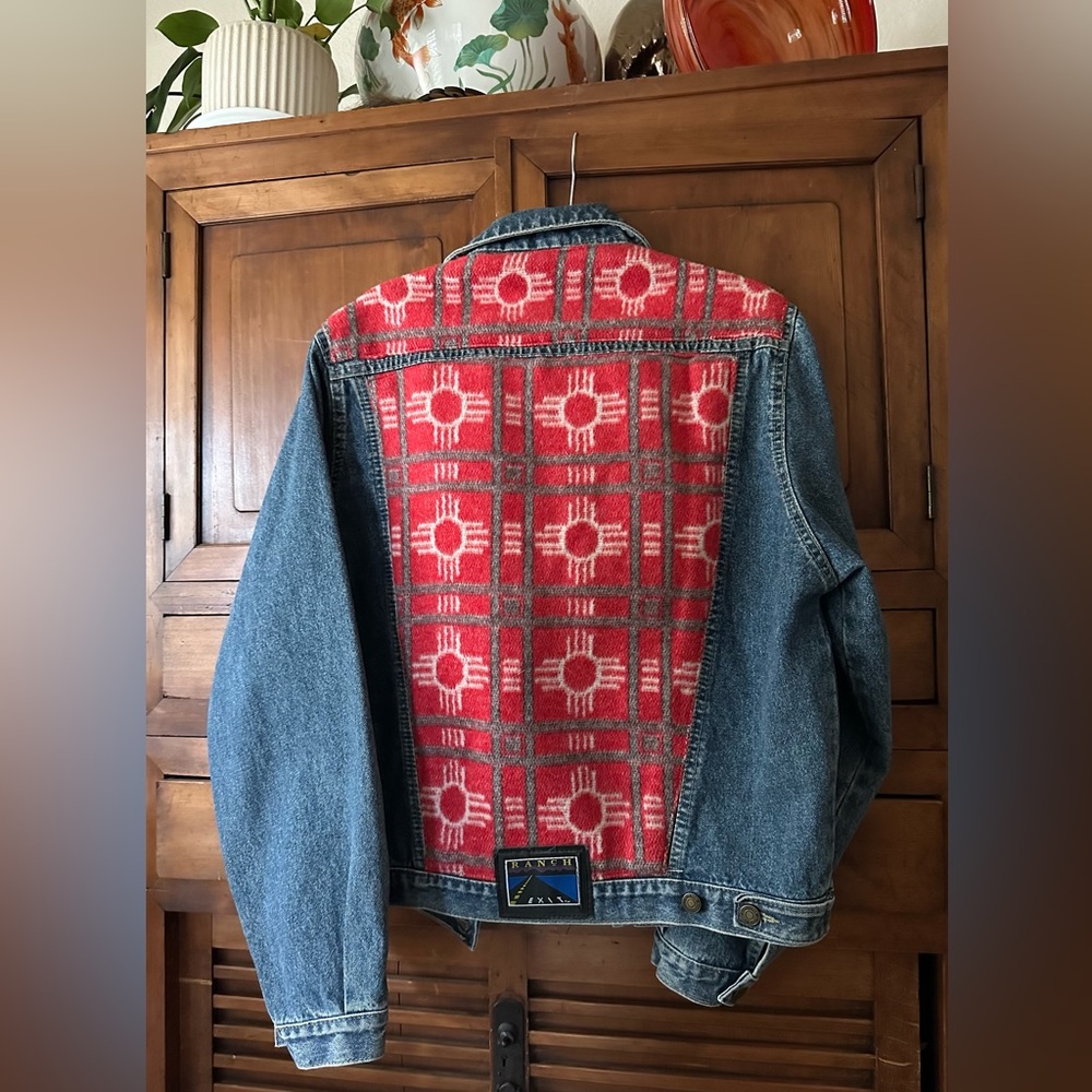 Ranch Exit VINTAGE Aztec jean & wool Jacket Rare Small unisex ( men sizing)